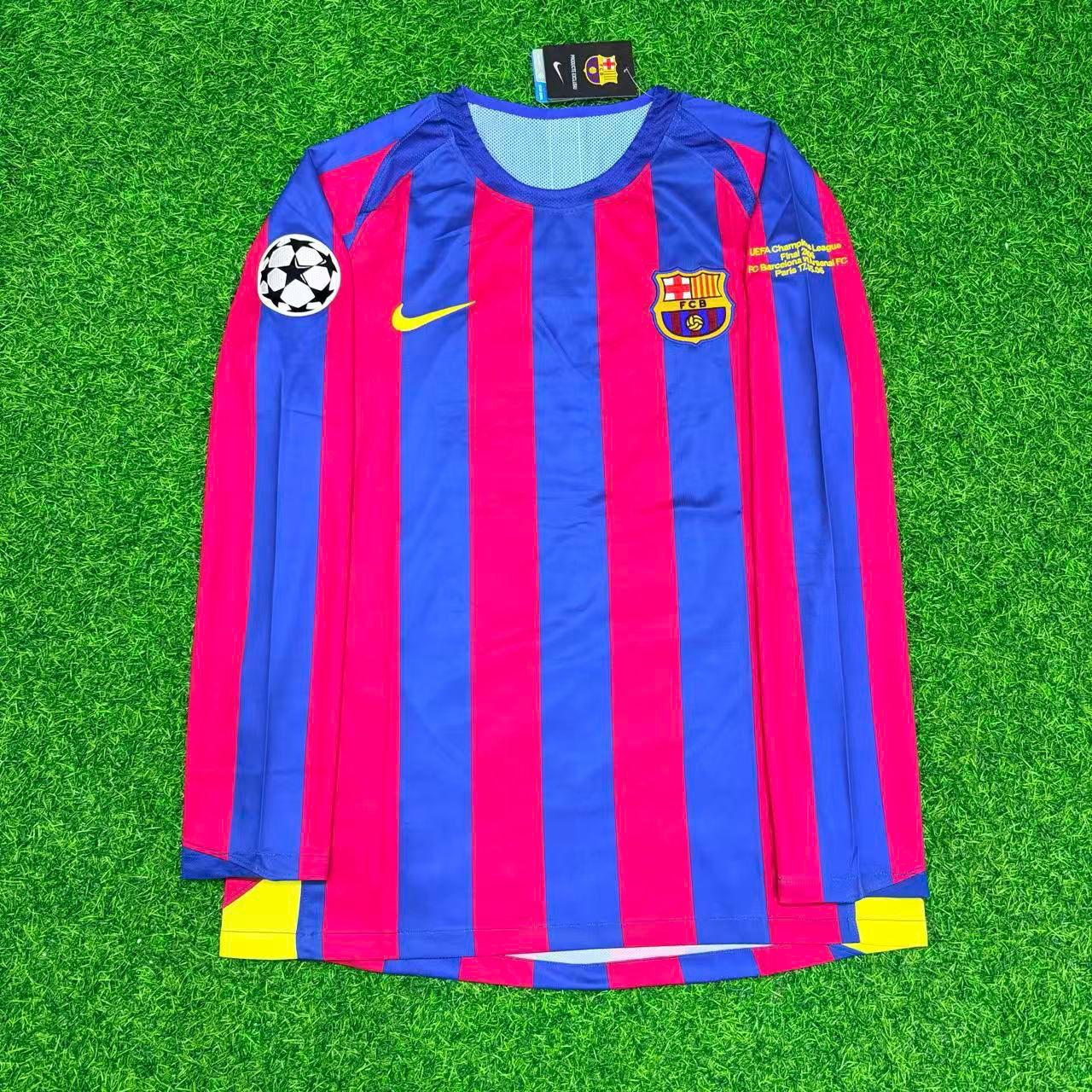 Lionel Messi Barcelona Retro Long Sleeve Football Jersey Kit