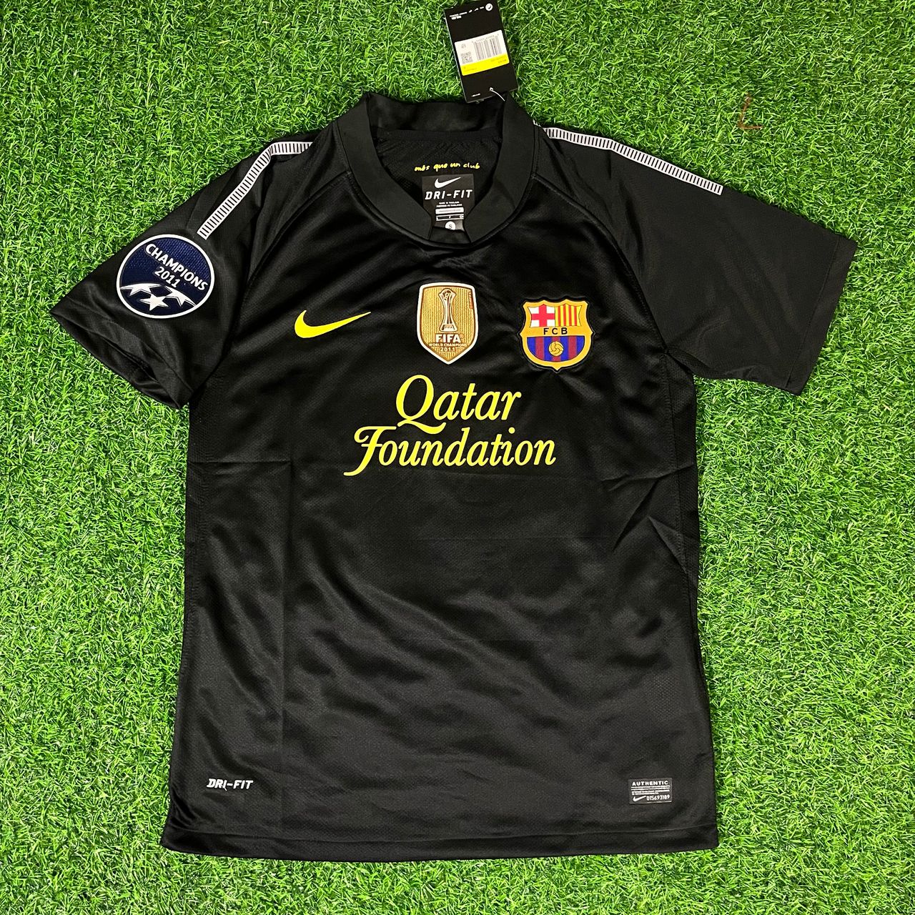 Carles Puyol Black Barcelona 2011/12 Retro Kit Shirt Football Jersey