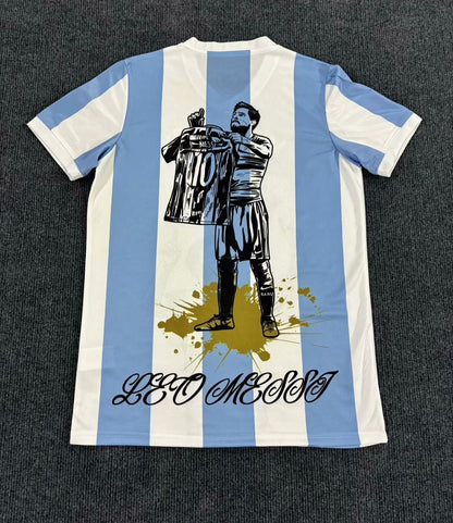 Lionel Messi GOAT Argentina Champion Special Football Jersey Kit
