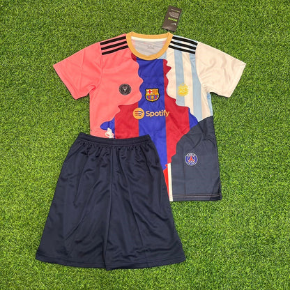 Lionel Messi GOAT Combo 2025 All Teams Special Kids Football Jersey Kit