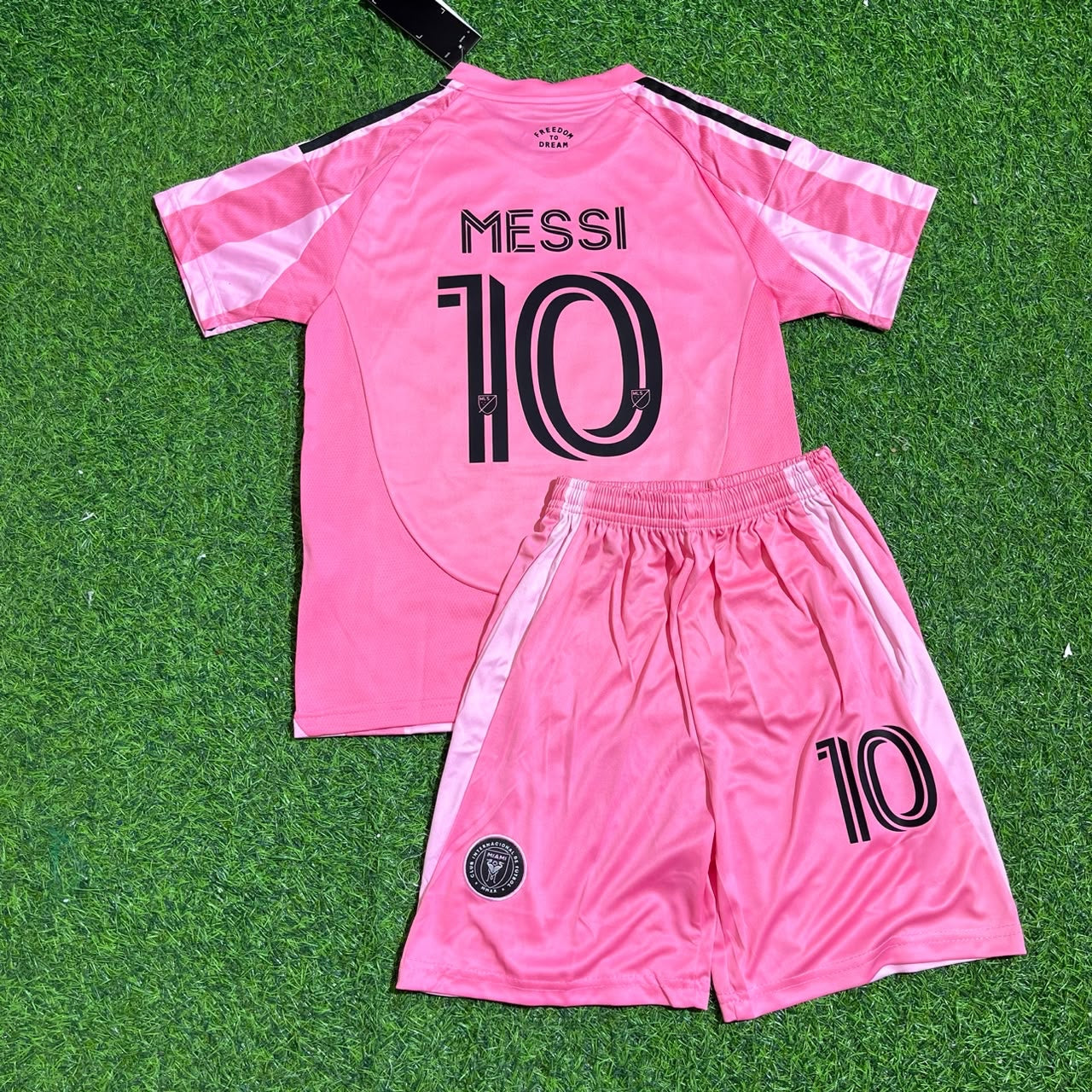 Lionel Messi Inter Miami 2027 Pink Kids Football Jersey