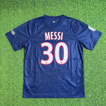 Lionel Messi #30 PSG Home Blue Retro Football Jersey Trikot Maillot