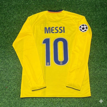 Lionel Messi FC Barcelona 08/09 Season Yellow Away Retro Football Jersey