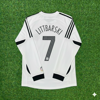 Pierre Littbarski Germany World Cup Long Sleeve White Retro Football Jersey Kit