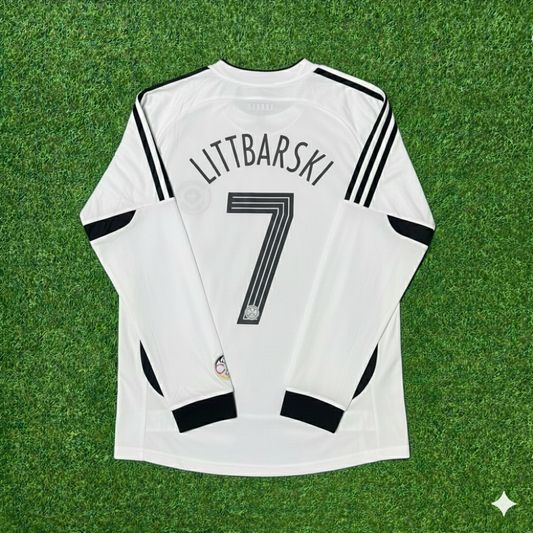 Pierre Littbarski Germany World Cup Long Sleeve White Retro Football Jersey Kit