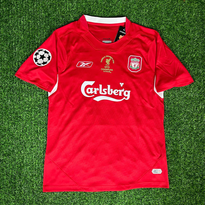 Liverpool 2005 Champions League Final Red Retro Football Jersey