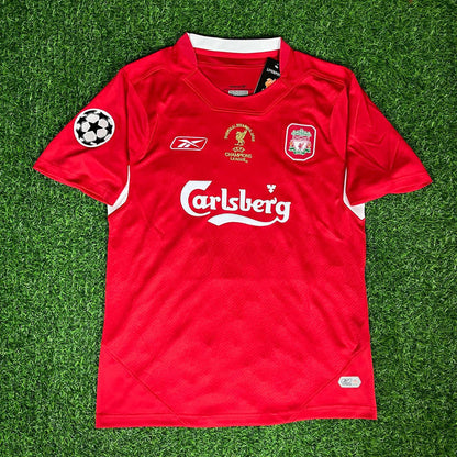 Liverpool 2005 Champions League Final Red Retro Football Jersey