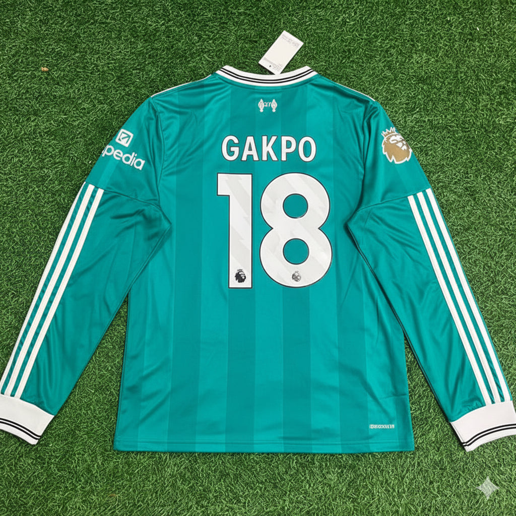 Cody Gakpo Liverpool 2025 Away Long Sleeve Football Jersey