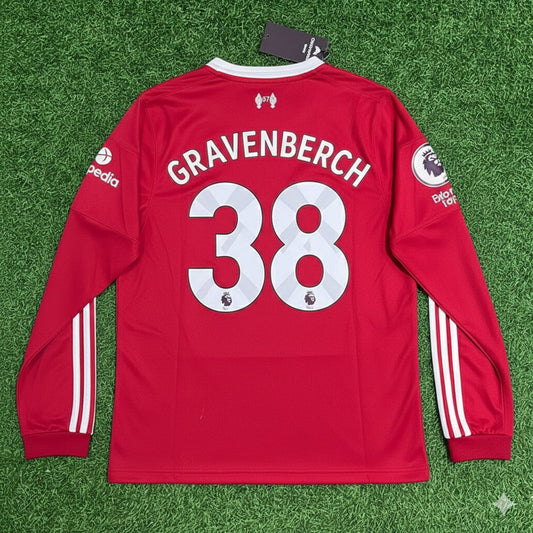 Ryan Gravenberch Liverpool 2025 Long Sleeve Football Jersey Kit