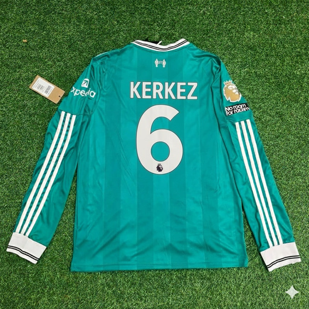 Milos Kerkez Liverpool 2025 Away Long Sleeve Football Jersey