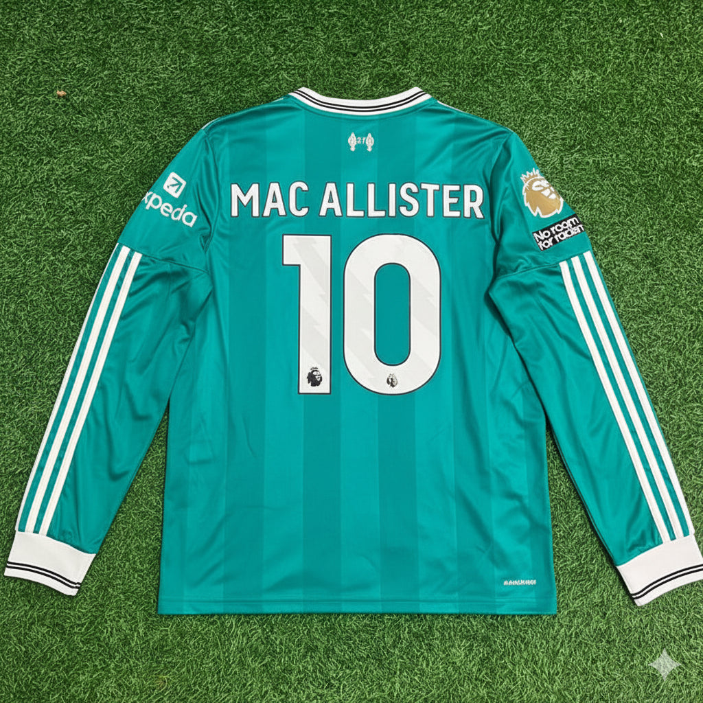 Alexis Mac Allister Liverpool 2025 Away Long Sleeve Football Jersey