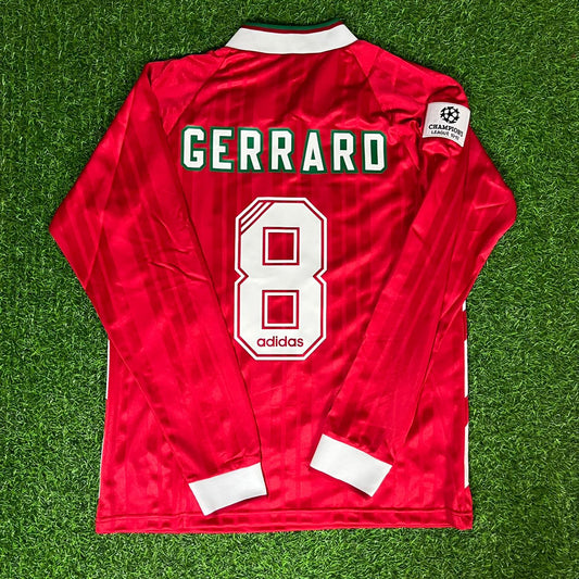 Liverpool Steven Gerrard Long Sleeve Retro Kit Jersey Trikot Maillot Soccer Kit