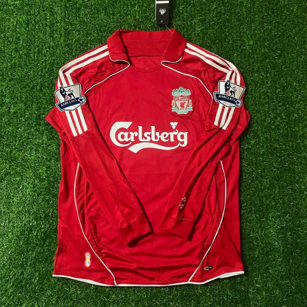 Liverpool 2007-2008 Red Retro Football Jersey Kit