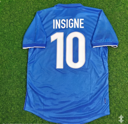 Lorenzo Insigne Italy Home Blue Retro Football Jersey Kit