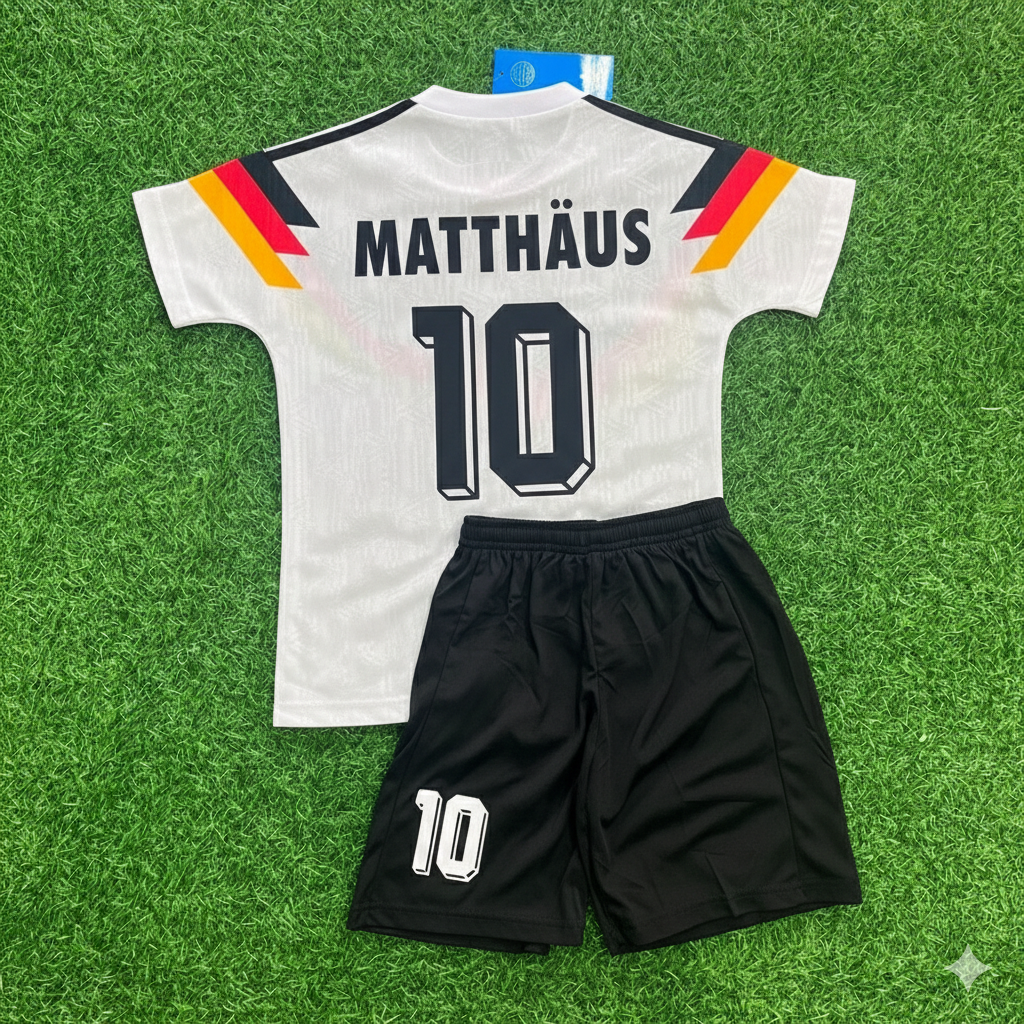 Germany World Cup 1990 Lothar Matthäus 10 - Deutschland Retro Kids Football Jersey - Deutschland Retro Kinder WM 1990
