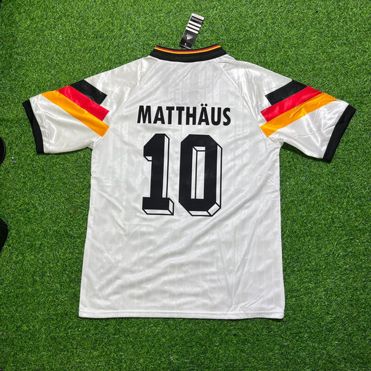 Lothar Matthäus Deutschland Germany Germany 1992 White Retro Fußballtrikot Jersey