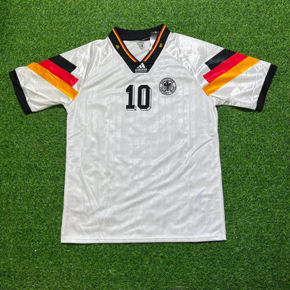 Lothar Matthäus Deutschland Germany Germany 1992 White Retro Fußballtrikot Jersey