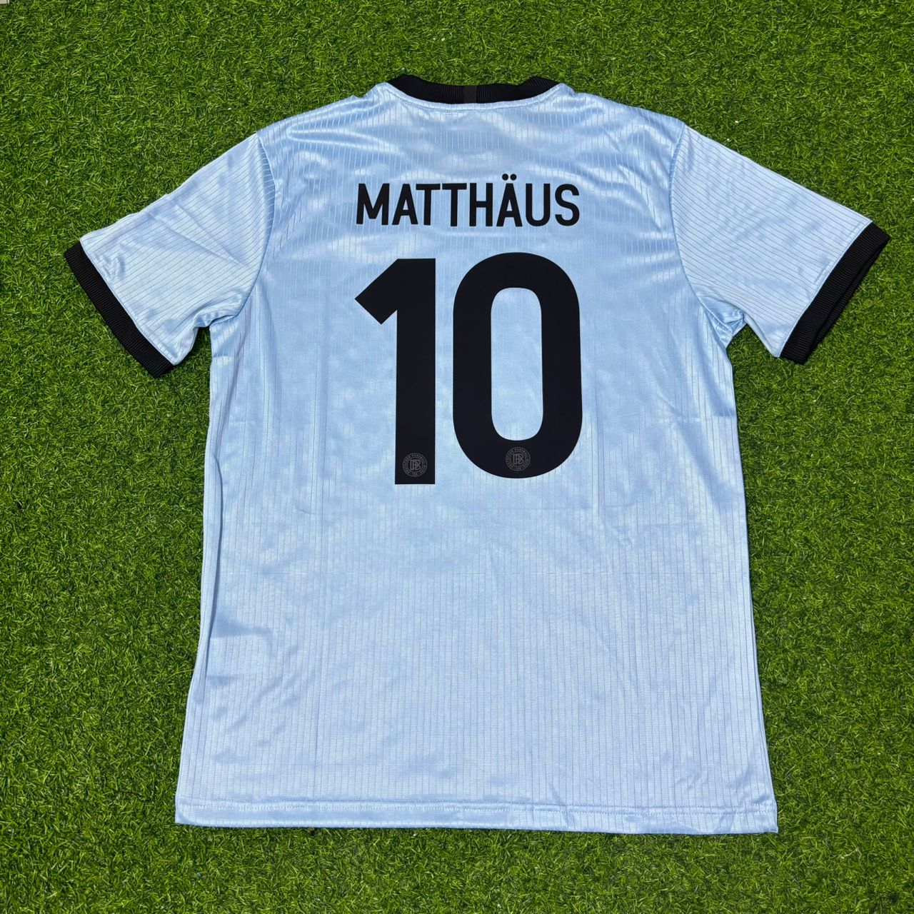 Lothar Matthäus Germany 125th Year Special Clear Blue Retro Football Jersey Kit