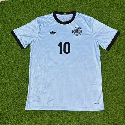 Uli Hoeness Germany 125th Year Special Clear Blue Retro Football Jersey Kit
