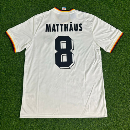 Germany World Cup 1986 Lothar Matthäus #8 Deutschland Retro Weiß