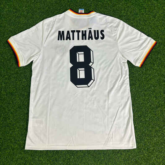 Germany World Cup 1986 Lothar Matthäus #8 Deutschland Retro Weiß