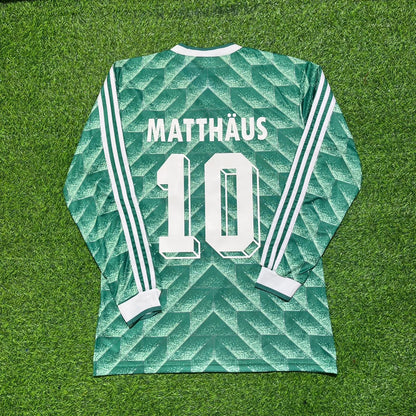 Germany World Cup 1990 Lothar Matthäus Green Long Sleeve Football Jersey