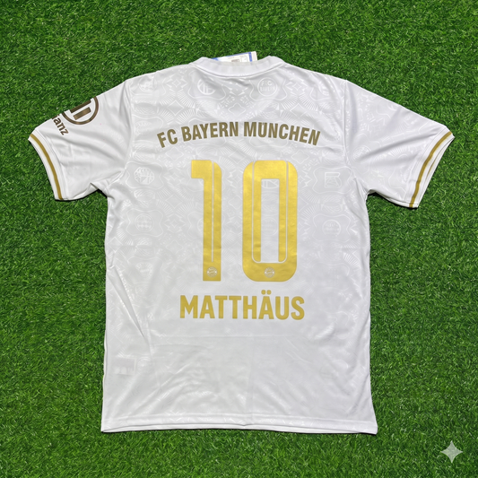 Lothar Matthäus #10 FC Bayern München 125 Years Anniversary Special-Edition White Football Jersey