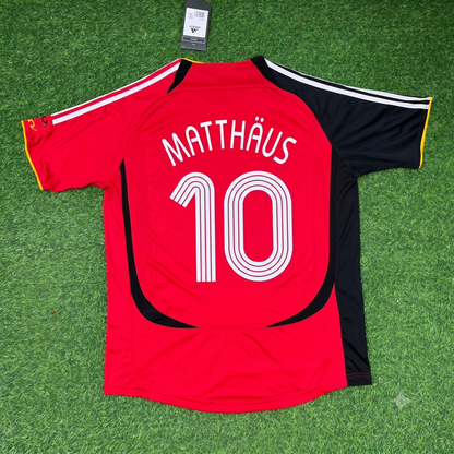 Lothar Matthäus Germany Red Black Retro Football Jersey Kit