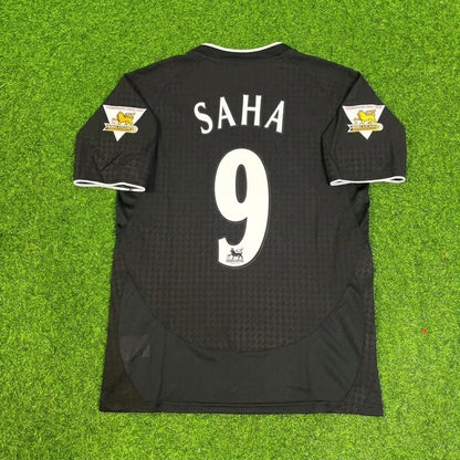 Louis Saha Manchester United 2003 2004 Away Black Retro Football Jersey