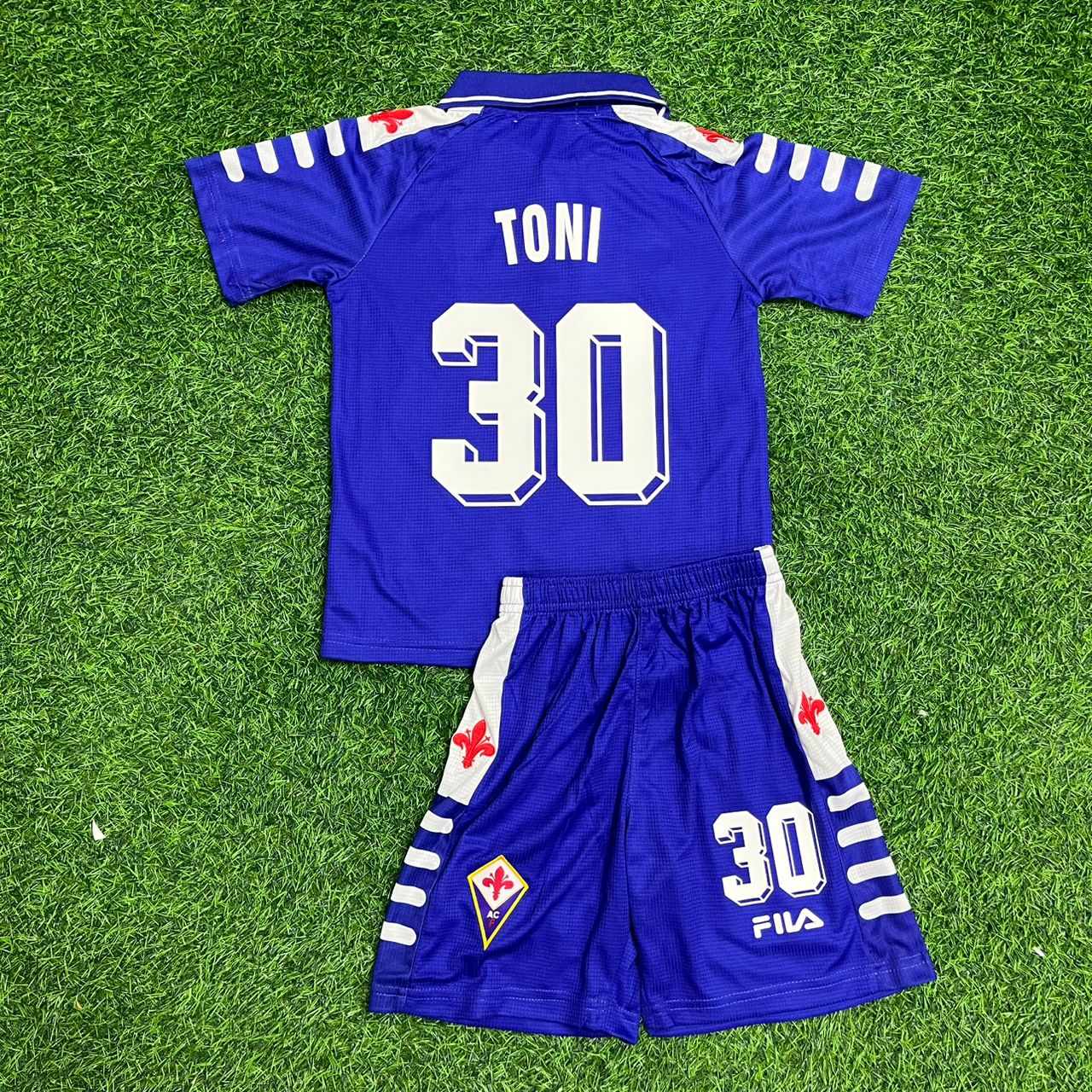 Luca Toni 30 Fiorentina Retro Purple Kids Football Jersey Collection