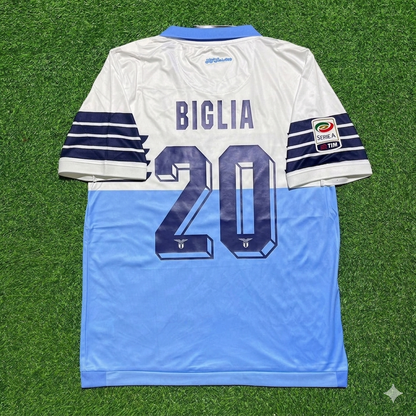 Lucas Biglia #20 Lazio White Blue Retro Home Football Jersey Kit