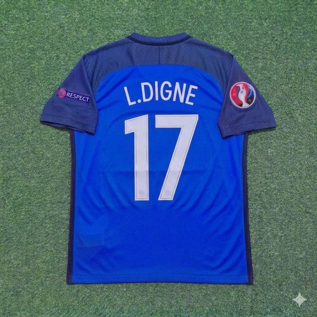 France EURO 2016 Lucas Digne #17 Home Retro Football Jersey