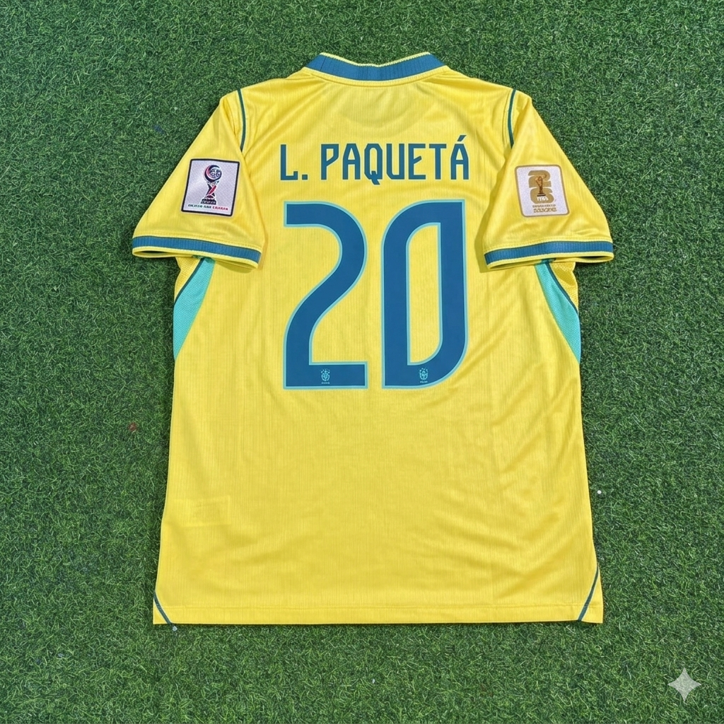 Lucas Paquetá #20 Brazil 2026 World Cup Yellow Home Football Jersey