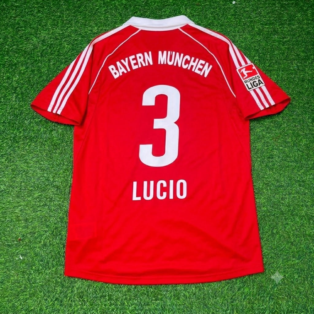Lucio Bayern Munich 2005 06 Bundesliga Red Home Retro Football Jersey Kit