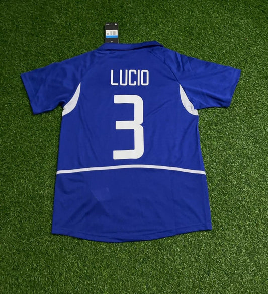 Brazil World Cup 2002 Lucio Retro Football Jersey Kit