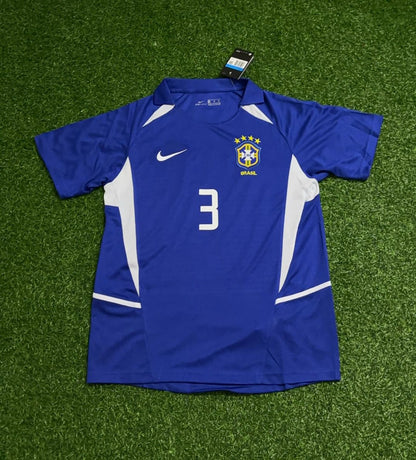 Brazil World Cup 2002 Lucio Retro Football Jersey Kit