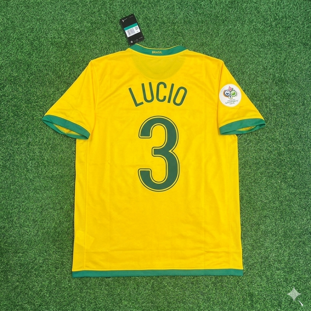 Brazil World Cup 2006 Lúcio #3 Football Jersey