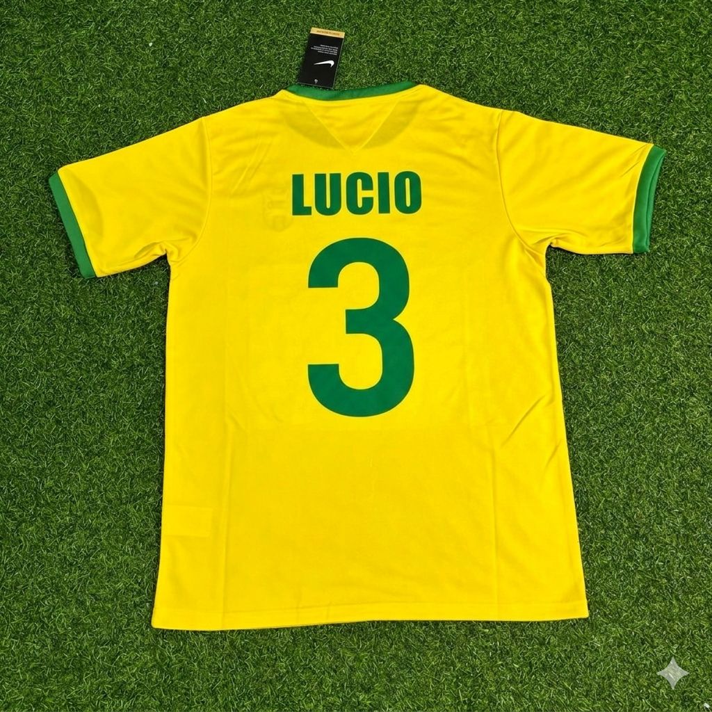 Lucio Brazil Retro Home Football Jersey