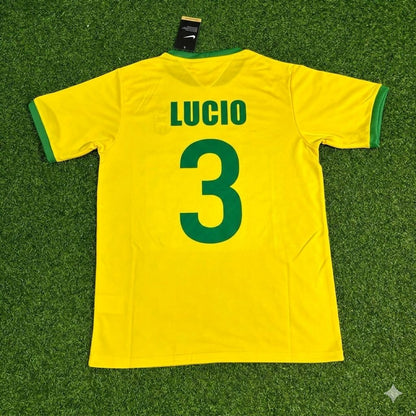 Lucio Brazil Retro Home Football Jersey