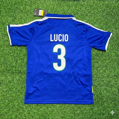 Lucio Brazil Blue Retro Football Jersey Kit