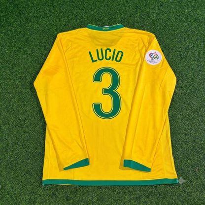 Brazil World Cup 2006 Lucio #3 Long Sleeve Football Jersey