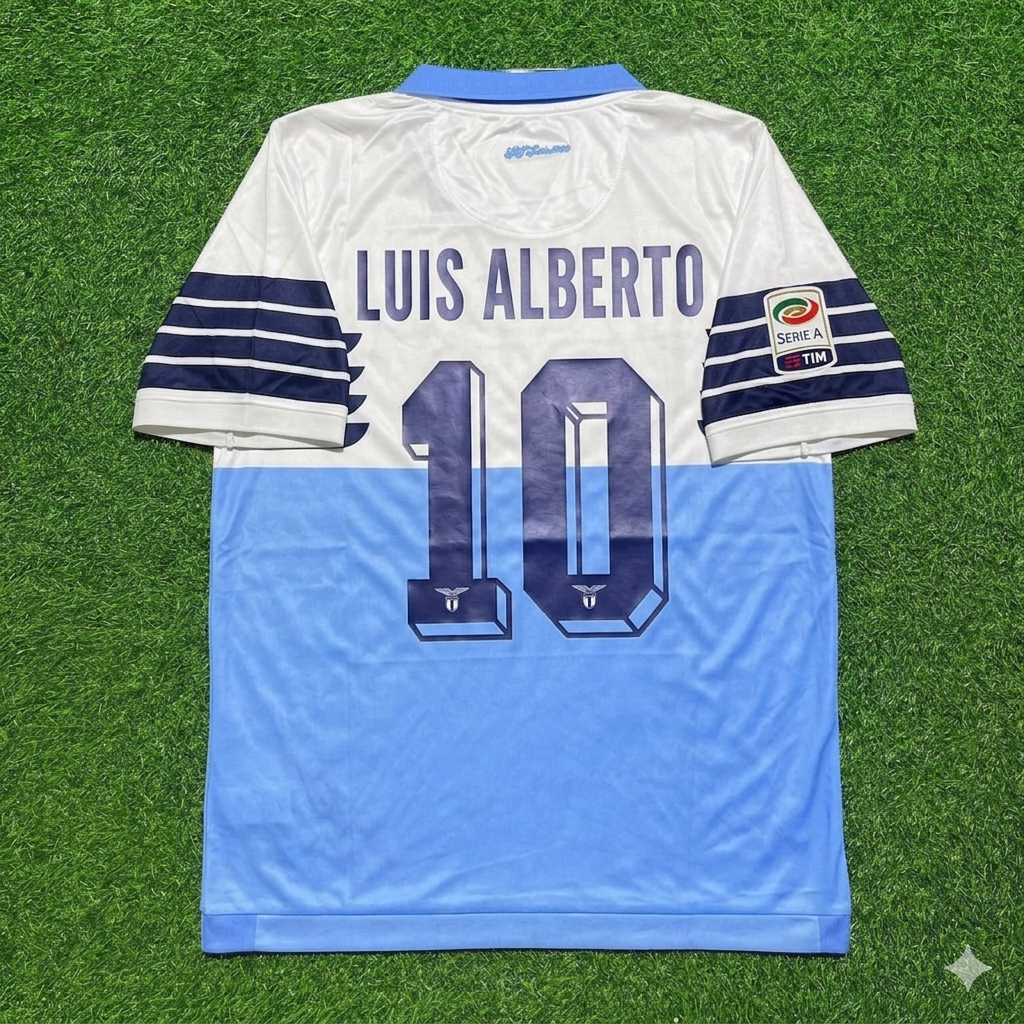 Luis Alberto Romero #10 Lazio White Blue Retro Home Football Jersey Kit