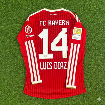 Luis Diaz #14 Bayern Munich 2027 Championship Long Sleeve Football Jersey Kit