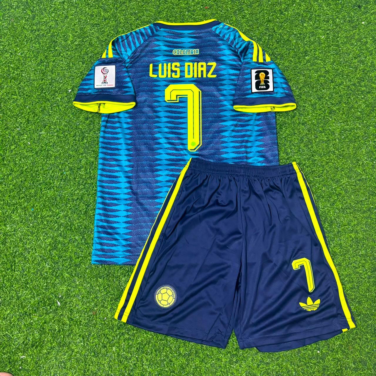 Colombia World Cup 2026 Luis Díaz Away Kids Football Jersey Kit