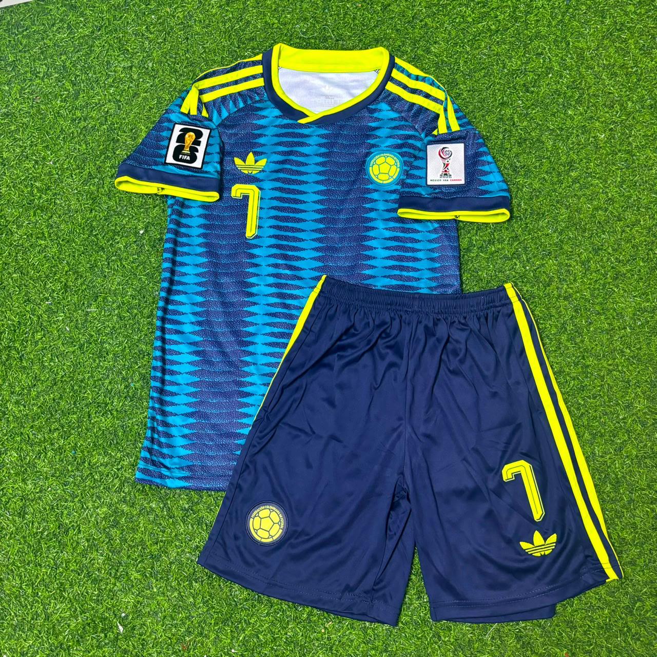 Colombia World Cup 2026 Luis Díaz Away Kids Football Jersey Kit
