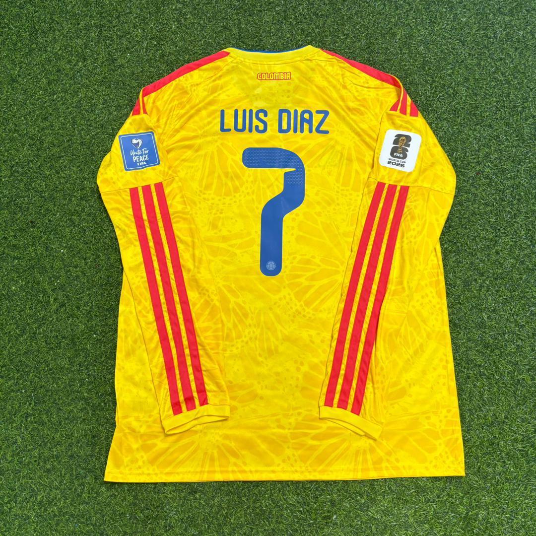 Colombia World Cup 2026 Luis Díaz Long Sleeve Home Football Jersey Kit