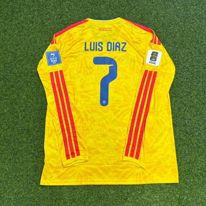 Luis Díaz Colombia 2026 World Cup Long Sleeve Home Football Jersey Kit