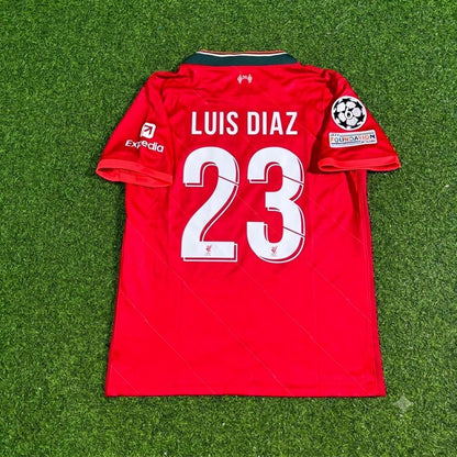 Luis Diaz #23 Liverpool 2022 Champions League Final Home Retro Football Jersey Kit