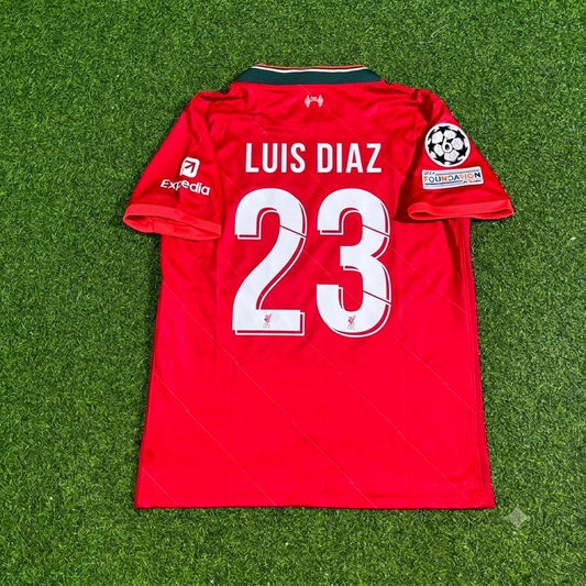Luis Diaz #23 Liverpool 2022 Champions League Final Home Retro Football Jersey Kit
