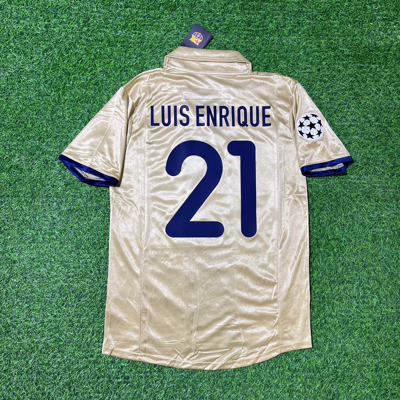 Luis Enrique 21 Barcelona 2001 2002 Season Retro Football Jersey